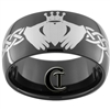 11mm Black Dome Tungsten Carbide Claddagh Celtic Ring Design