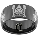 11mm Black Dome Tungsten Carbide Masonic Pillars Design