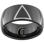 11mm Black Dome Tungsten Carbide Celtic Triangle Design