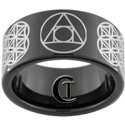 11mm Black Pipe Tungsten Carbide Alchemy Design