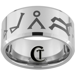 12mm Beveled Tungsten Carbide Stargate Atlantis Design