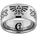 12mm Beveled Tungsten Carbide Zelda Goron Celtic Design