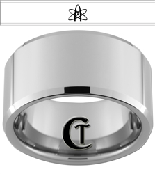 12mm Beveled Tungsten Carbide Atheist Design