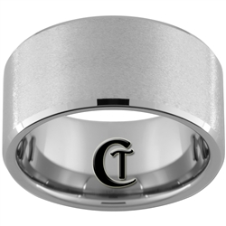 12mm Beveled Tungsten Carbide Stone Finish Ring