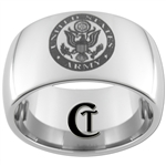 12mm Dome Tungsten Carbide Army Crest Design Ring.