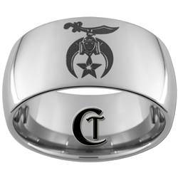 12mm Dome Tungsten Carbide Masonic Shriners Design