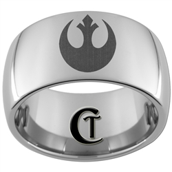 12mm Dome Tungsten Carbide Star Wars Rebel Design