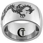 12mm Dome Tungsten Carbide Dragon Design Ring.
