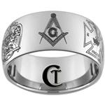 12mm Dome Tungsten Carbide Masonic Images Design