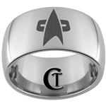 12mm Dome Tungsten Carbide Star Trek Design