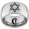 12mm Dome Tungsten Carbide Star Of David Design