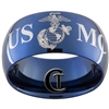 12mm Blue Dome Tungsten Carbide Marines Eagle, Globe & Anchor Vietnam War Design.