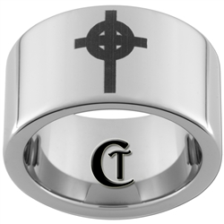 12mm Pipe Tungsten Carbide Religious Medieval Cross Design