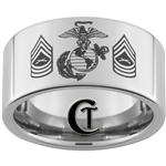 12mm Pipe Tungsten Carbide Marines Master Sergeant Design.