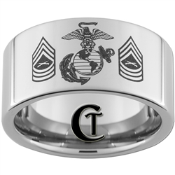 12mm Pipe Tungsten Carbide Marines Master Sergeant Design.