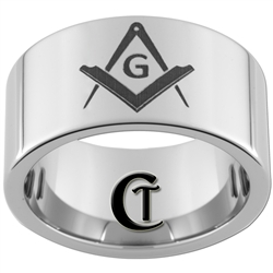 12mm Pipe Tungsten Carbide Masonic Design