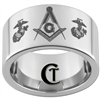 12mm Pipe Tungsten Carbide Masonic Marines Design.