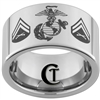 12mm Pipe Tungsten Carbide Marines Corporal Design Ring.