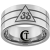 12mm Pipe Tungsten Carbide Masonic Design