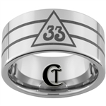 12mm Pipe Tungsten Carbide Masonic Design