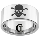 12mm Pipe Tungsten Carbide Skull and Crossbones Design