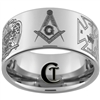 12mm Pipe Tungsten Carbide Masonic Design