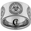 12mm Pipe Tungsten Carbide Biohazard Ring Design