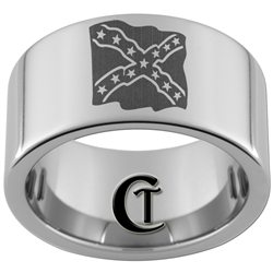 12mm Pipe Tungsten Carbide Confederate Flag Design