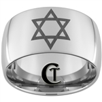 14mm Dome Tungsten Carbide Star Of David Design