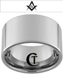 14mm Pipe Tungsten Carbide Masonic Design