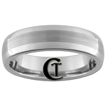 6mm Dome Tungsten Carbide Satin Center Ring