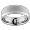 8mm Double Beveled Tungsten Carbide Band With Satin Finish