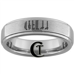 6mm One Step Pipe Satin Tungsten Carbide Custom Ring Design