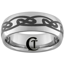 **Clearance** 8mm Dome Tungsten Carbide Celtic Design - Limited Sizes