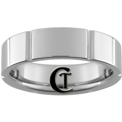 **Clearance** 7mm Side Grooved Pipe Tungsten Carbide Ring - Size 13