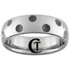 **Clearance** 7mm Side Cut Enameled Grooves Dome Tungsten Carbide Ring -Limited Sizes - 10