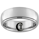 **Clearance** 8mm 1-Step Dome Tungsten Carbide Ring -Sizes 7, 9 1/2