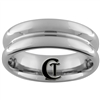 **Clearance** 7mm Concave Pipe Tungsten Carbide Ring - Sizes 9, 9 1/2, 10