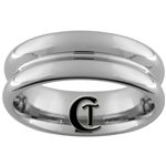 **Clearance** 7mm Concave Pipe Tungsten Carbide Ring - Sizes 9, 9 1/2, 10