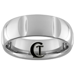 **Clearance** 8mm Side Grooved Dome Tungsten Carbide Ring -Limited Sizes 8 1/2, 9, 12