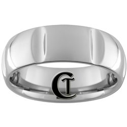 **Clearance** 8mm Side Grooved Dome Tungsten Carbide Ring -Limited Sizes 8 1/2, 9, 12