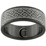 8mm Black Pipe Stainless Steel Celtic Design Ring - Sizes 7 1/2, 9, 10