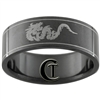 8mm Black Pipe Stainless Steel Dragon Design Ring - Sizes 6, 6 1/2, 10, 10 1/2, 11