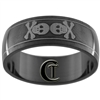 8mm Black Dome Stainless Steel Skull Design Ring - Sizes 11, 12 1/2