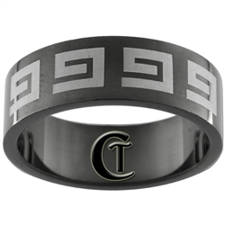 8mm Black Pipe Stainless Steel Celtic Design Ring - Sizes 9, 11 1/2, 12 1/2, 13