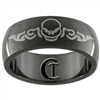 8mm Black Dome Stainless Steel Skull Design Ring - Sizes 7, 7 1/2, 9, 10