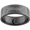 8mm Black Pipe Stainless Steel Skull Design Ring - Sizes 8 1/2, 9 1/2, 10, 11