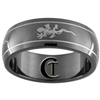 7mm Black Dome Stainless Steel Gecko Design Ring - Size 7 1/2