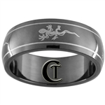 7mm Black Dome Stainless Steel Gecko Design Ring - Size 7 1/2
