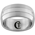 10mm Dome Satin Sides Stainless Steel Ring - Limited Sizes